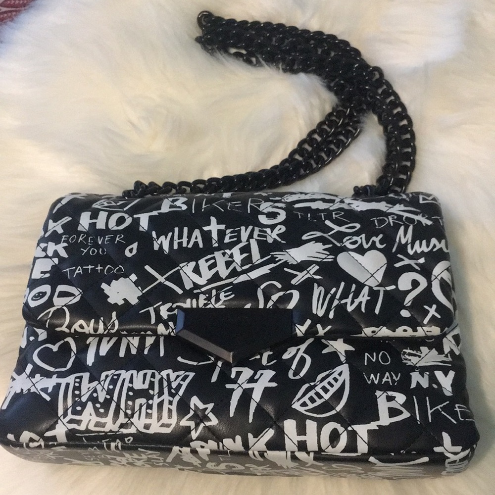 Rare Aldo Graffiti Flap Bag EUC Discontinued